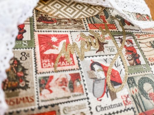 Close up Christmas Junk Journal — Merry
